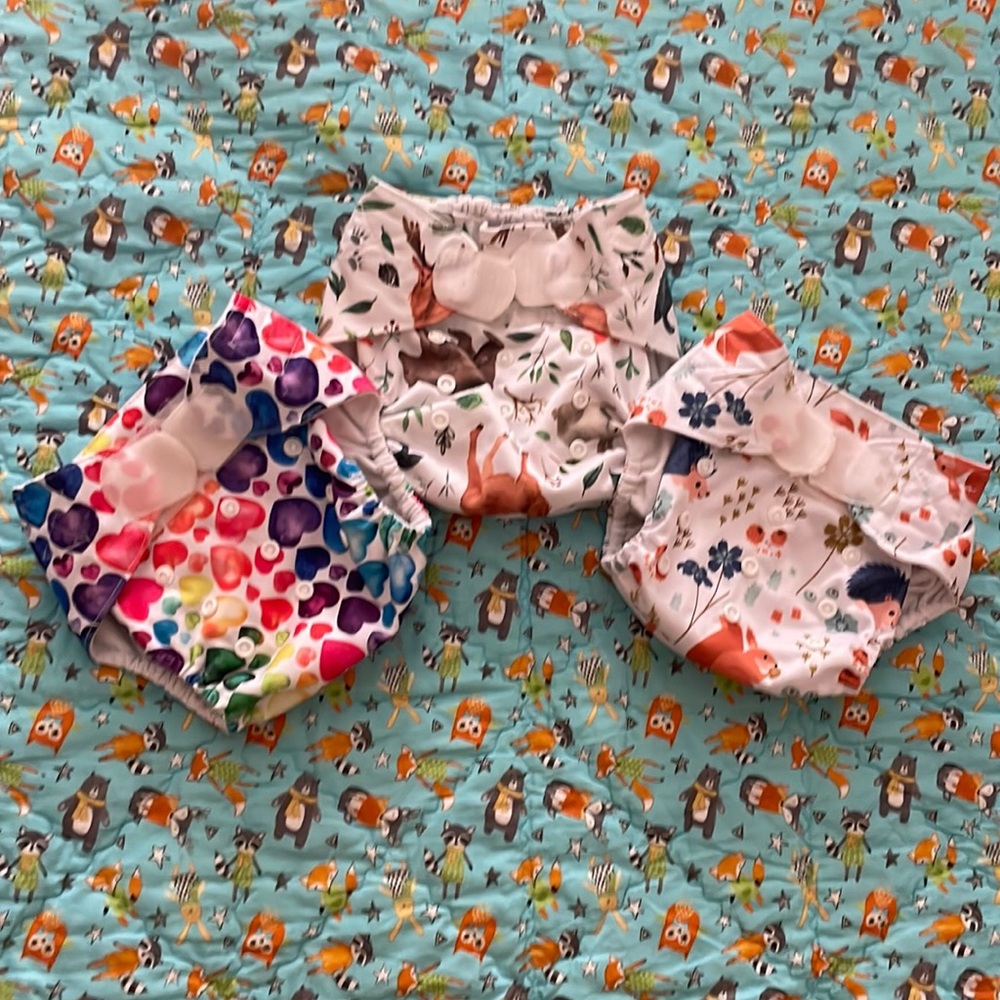 3 hook & loop pocket diapers